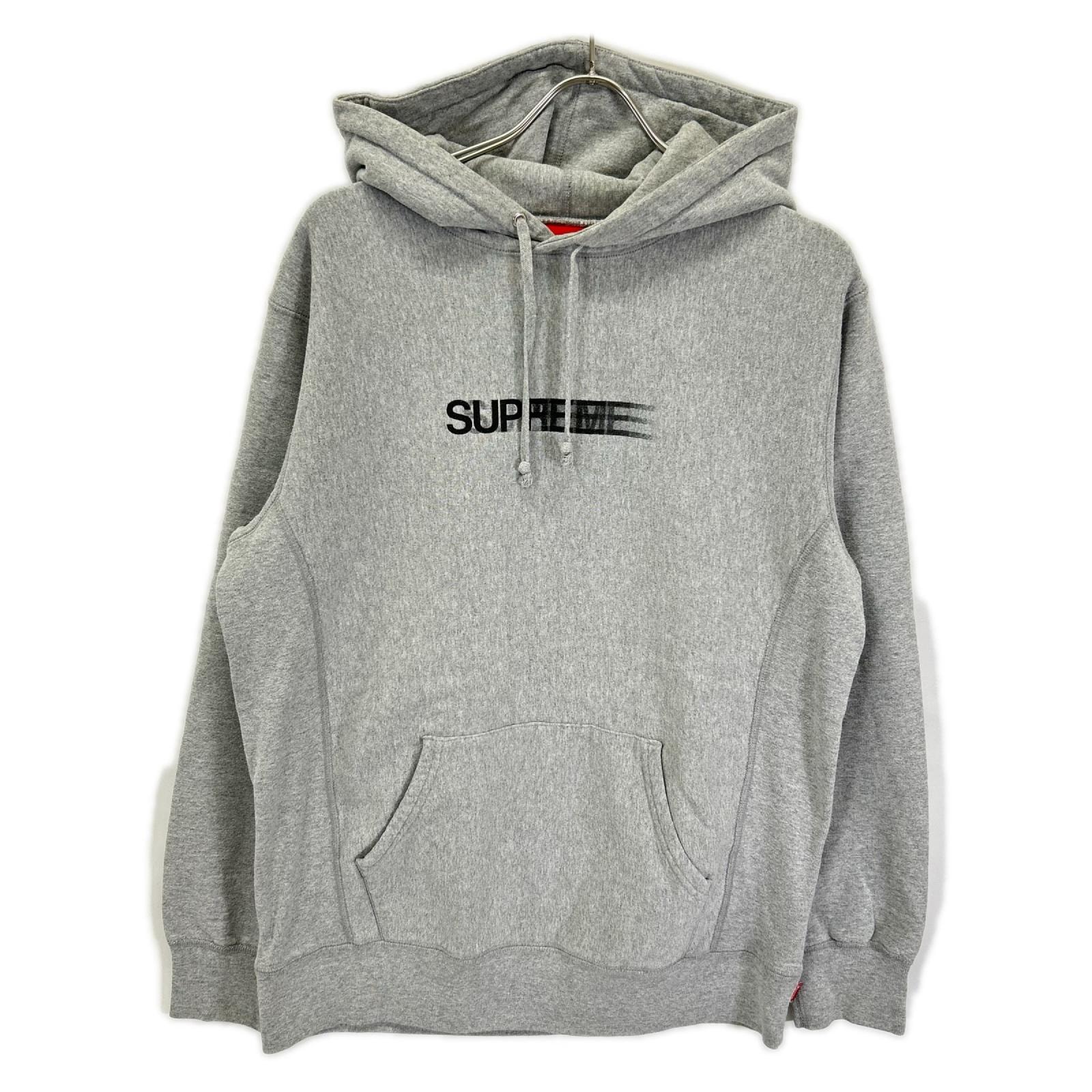 シュプリーム グレー Motion Logo Hooded Sweatshirt フーディ L