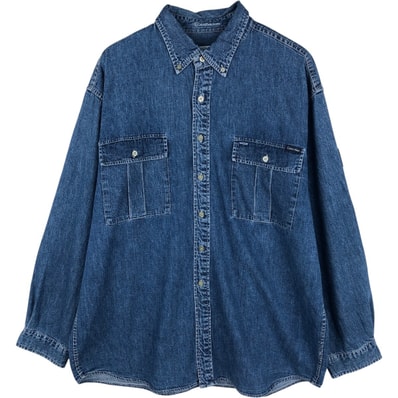 古着 90年代~ カルバンクライン Calvin klein JEANS 長袖 ボタンダウンデニムシャツ メンズXL相当 ヴィンテージ/eaa672363