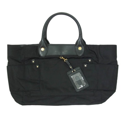 MARC BY MARC JACOBS マークバイマークジェイコブス レザー ナイロン 切替 トートバッグ ブラック系【中古】