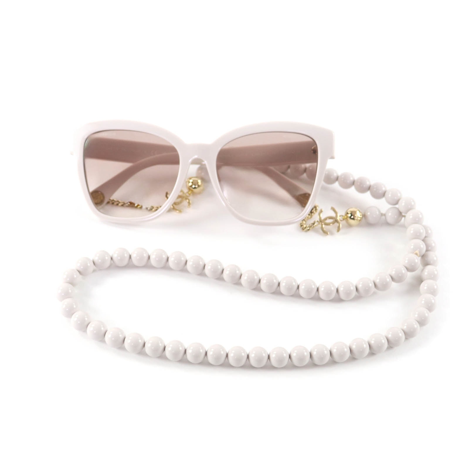 美品 シャネル サングラス ライトベージュ 55□18 140 5487-A