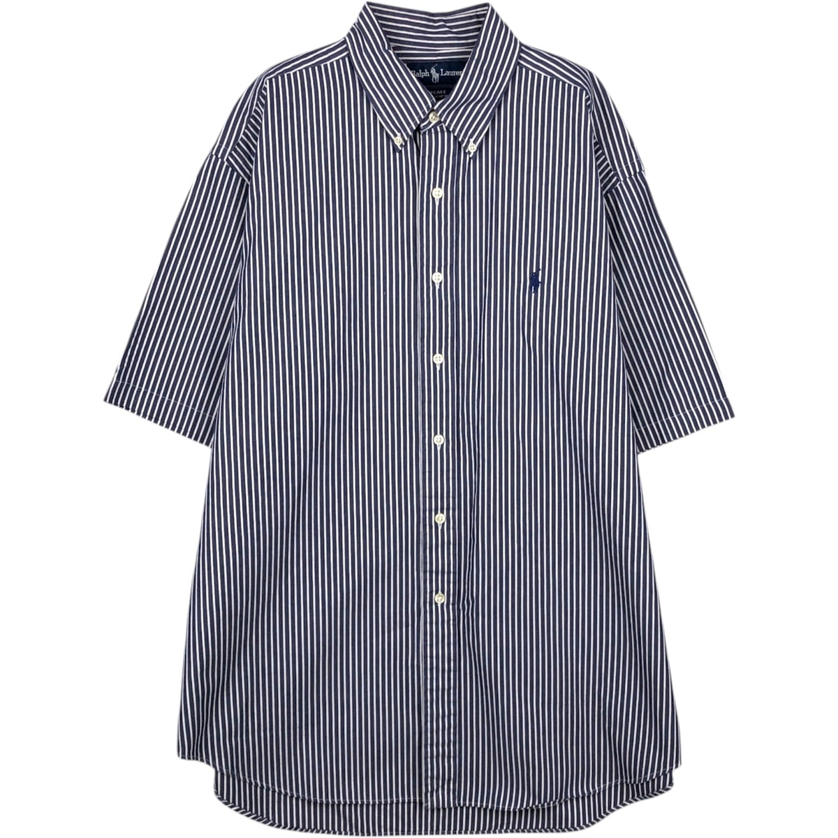 古着 ラルフローレン Ralph Lauren BLAKE 半袖 ボタンダウン ストライプシャツ メンズL相当/eaa653051