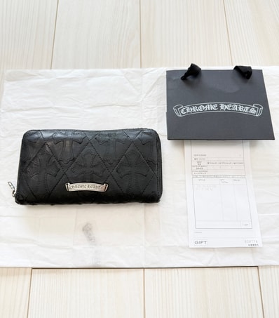 美品/値下げ交渉可能 / 正規品!CHROME HEARTS クロムハーツ キルティングウォレット 財布