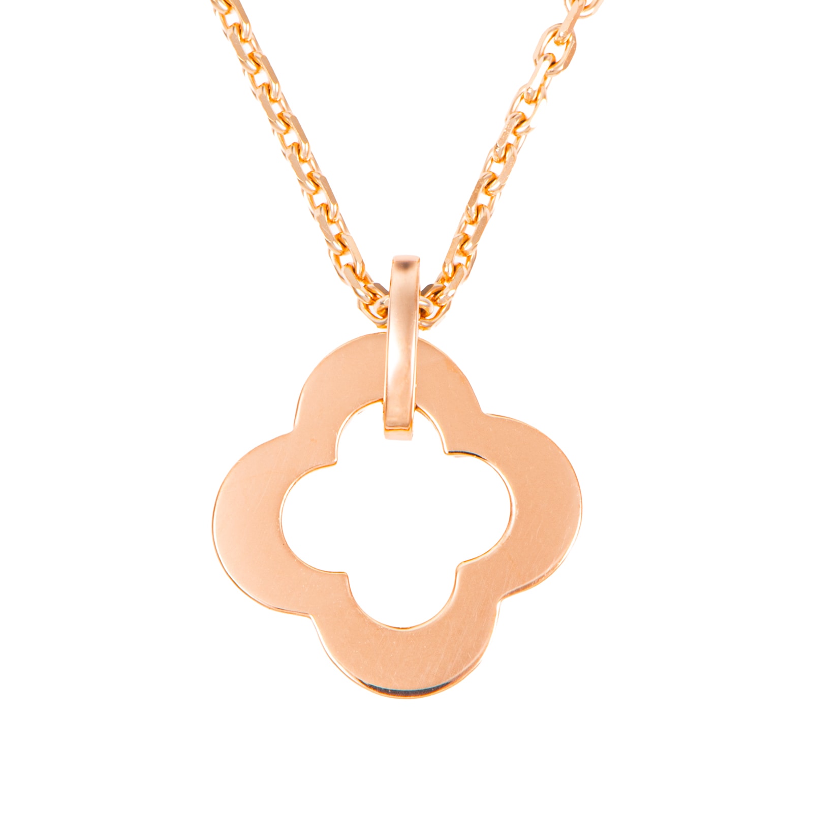 Van Cleef & Arpels ヴァンクリーフ&アーペル ビザンチン アルハンブラ ペンダント ネックレス K18RG ピンク ゴールド【中古】
