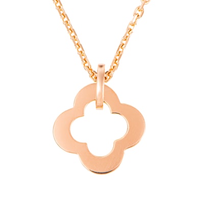 Van Cleef & Arpels ヴァンクリーフ&アーペル ビザンチン アルハンブラ ペンダント ネックレス K18RG ピンク ゴールド【中古】