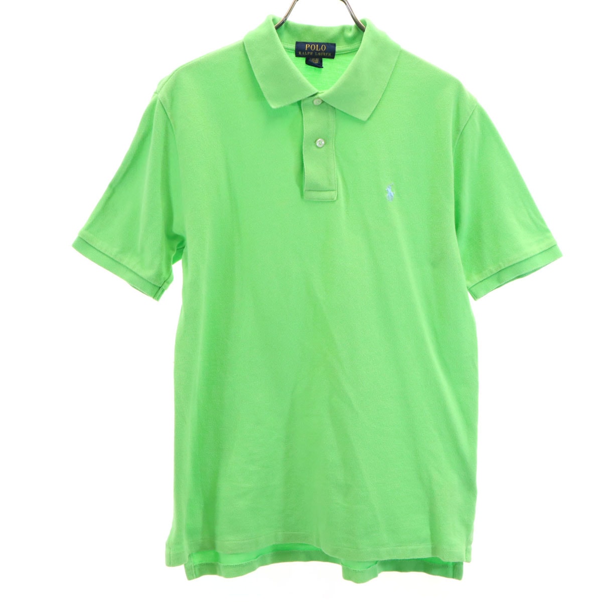 POLO RALPH LAUREN ポロラルフローレン 半袖 ポロシャツ L 14-16 黄緑 鹿の子