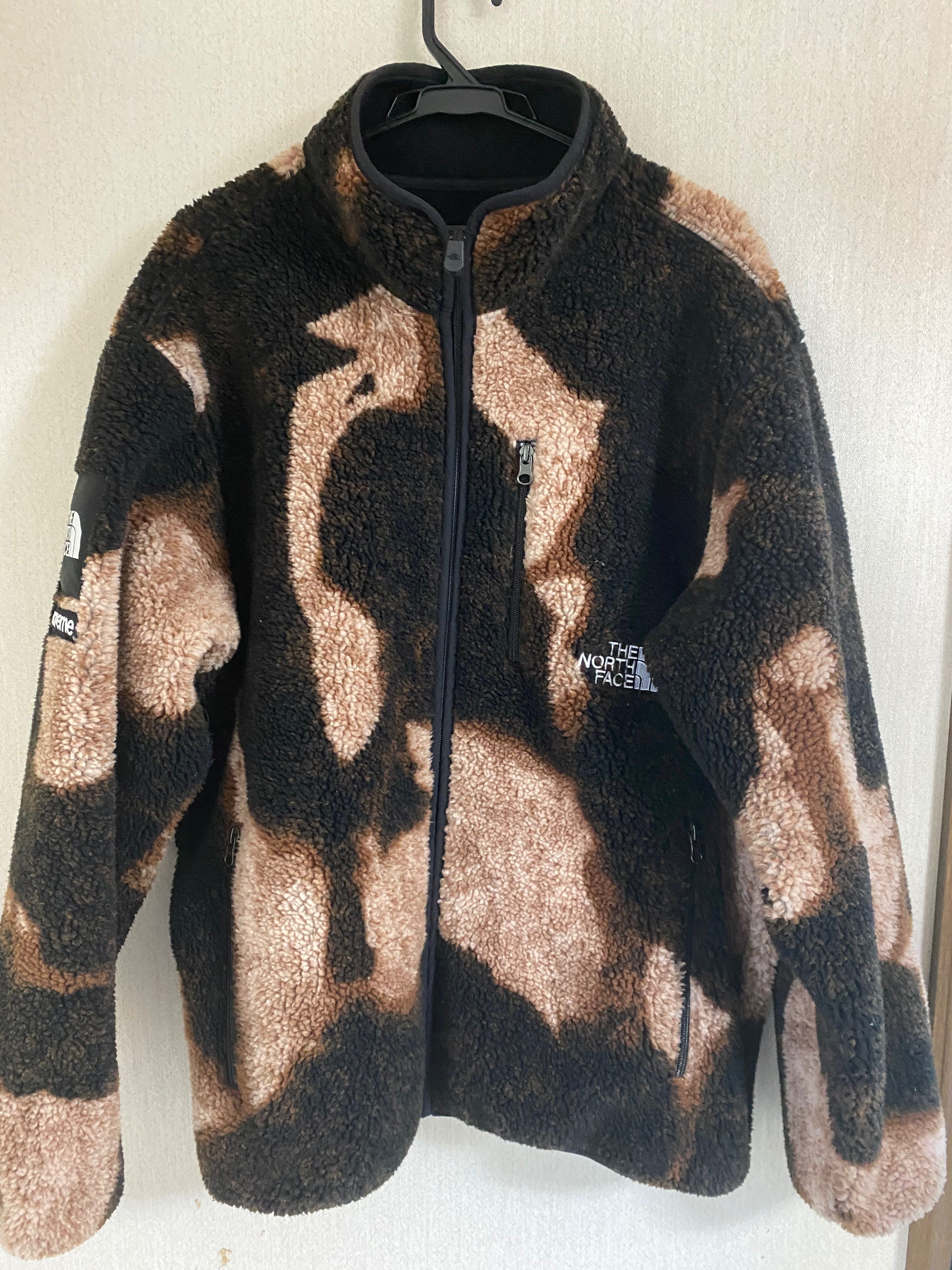 Supreme x The North Face Bleached Denim Print Fleece Jacket "Black"