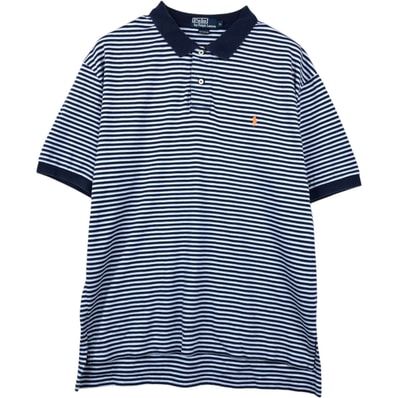 古着 ラルフローレン Ralph Lauren POLO by Ralph Lauren 半袖 ボーダー ポロシャツ メンズXL相当/eaa623937