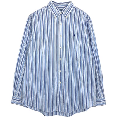 古着 ラルフローレン Ralph Lauren POLO by Ralph Lauren CUSTOM FIT マルチストライプ 長袖 ボタンダウンストライプシャツ メンズL相当/eaa659323