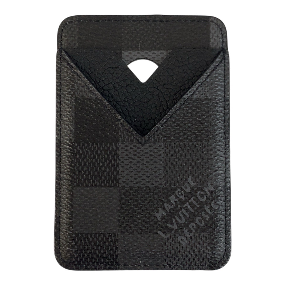 美品 LOUIS VUITTON ルイヴィトン ダモフラージュ ポルト カルト・マグネット MagSafe対応 ブラック 黒 PVC マグネット カードケース パスケース 601775 【中古】