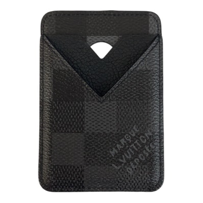 美品 LOUIS VUITTON ルイヴィトン ダモフラージュ ポルト カルト・マグネット MagSafe対応 ブラック 黒 PVC マグネット カードケース パスケース 601775 【中古】