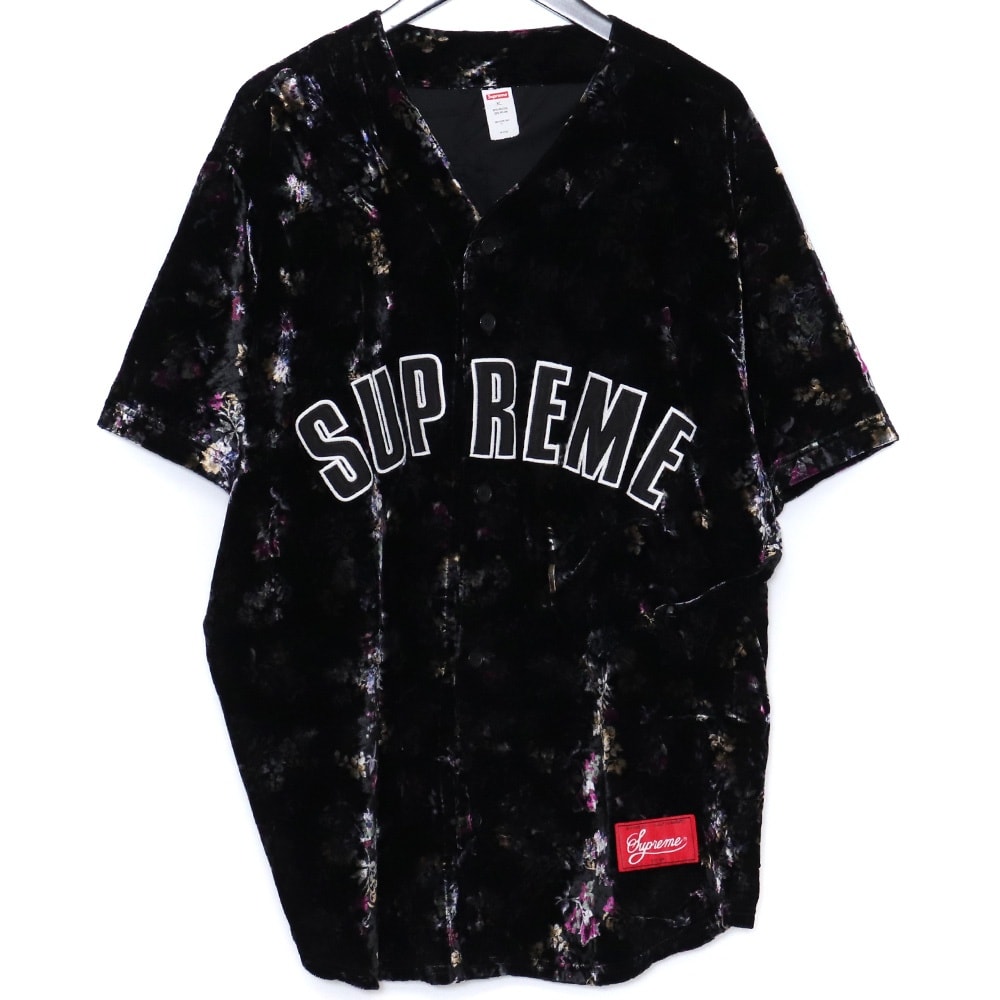 Supreme Floral Velour Baseball Jersey 