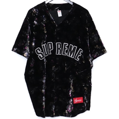 Supreme Floral Velour Baseball Jersey Supreme Floral Velour Baseball Jersey