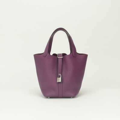 エルメス HERMES ピコタンロックPM ピコタンロック18 ピコタンPM バッグ トートバッグ トリヨンクレマンス トスカ Tosca ピンク Pink 桃色 シルバー金具 ハンドバッグ