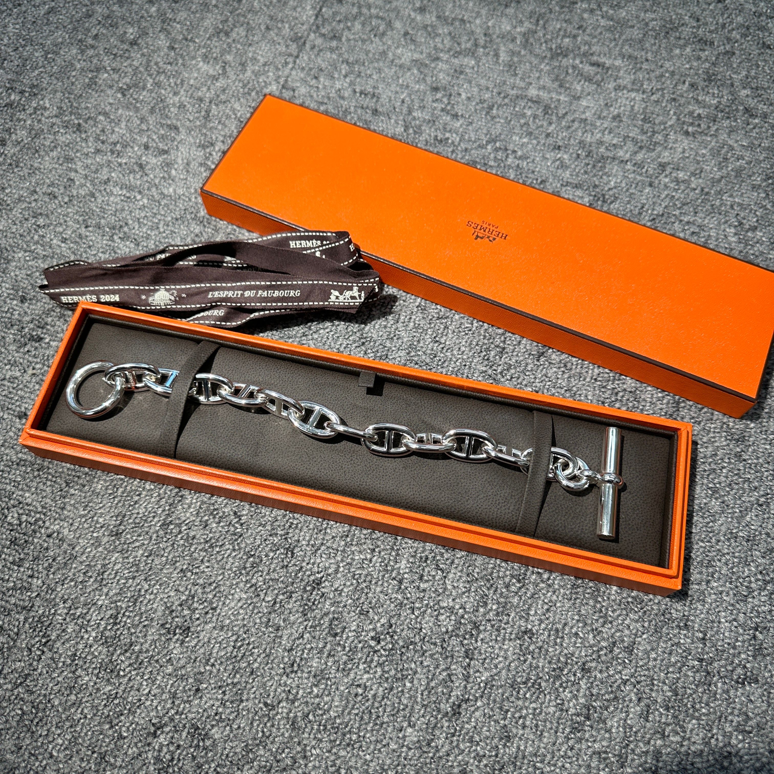 Hermes Chaine D'ancre TGM Bracelet "Silver"