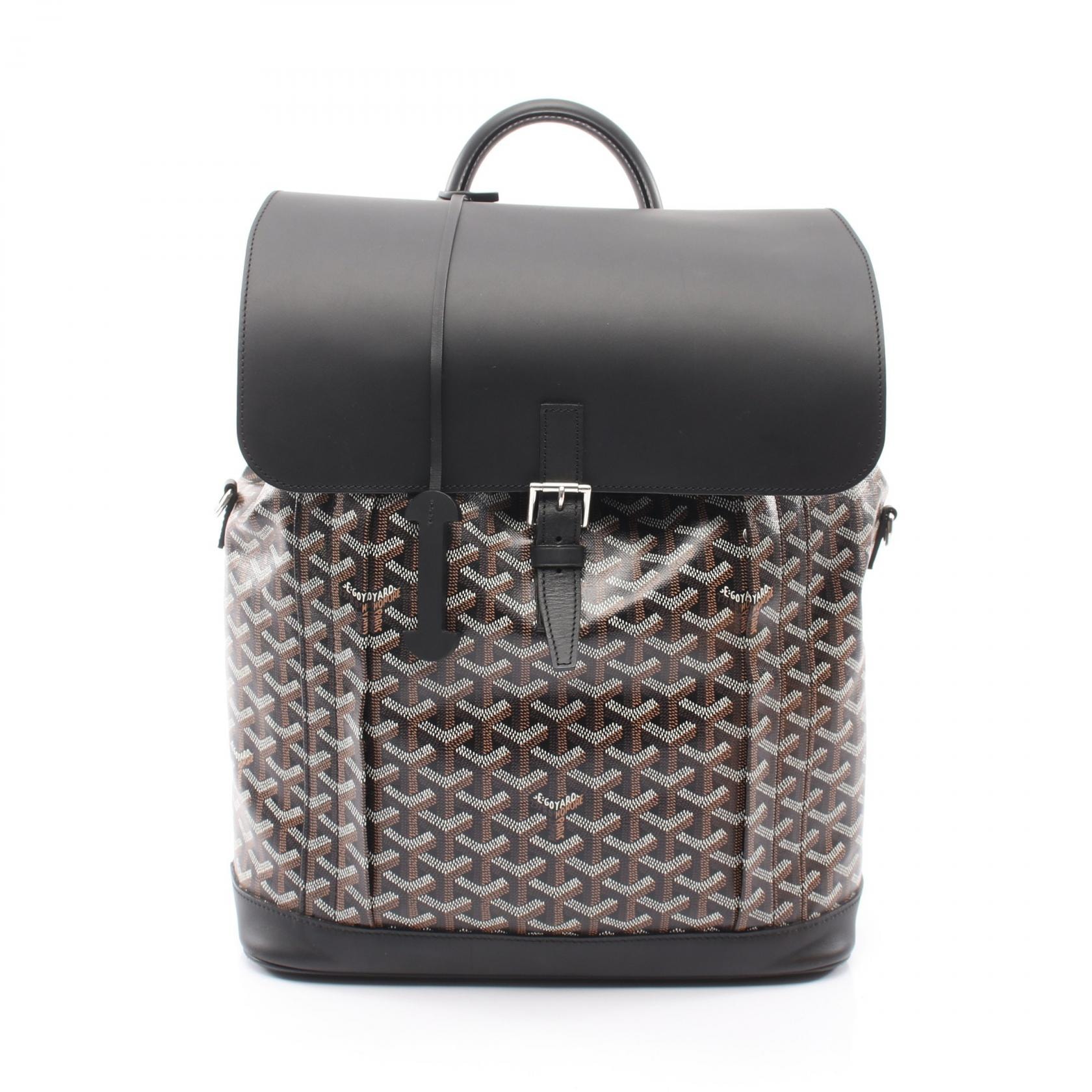 ゴヤール GOYARD アルパン MM リュックサック バックパック バッグ PVCコーティングキャンバス レザー レディース ブラック系 / マルチカラー 【中古】