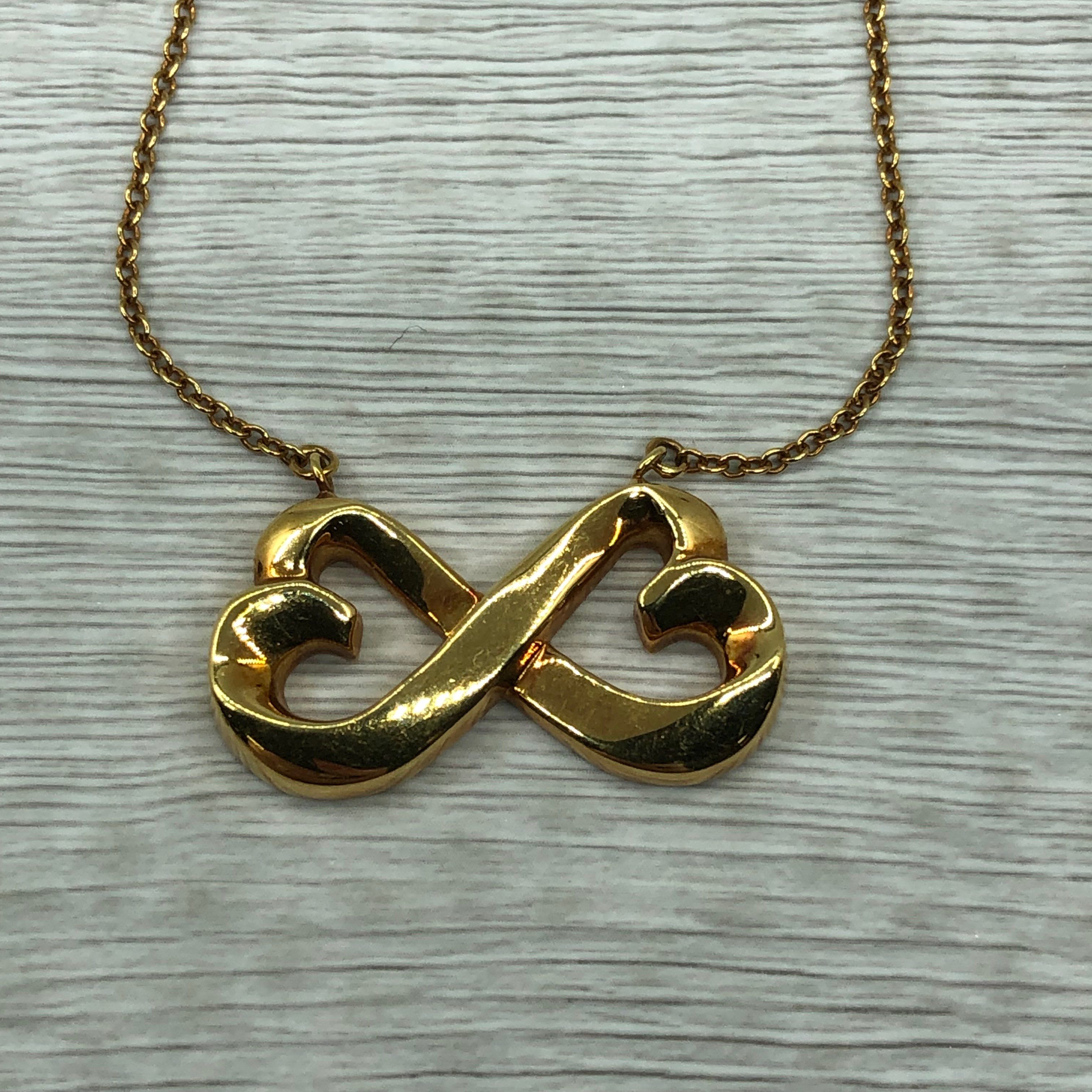 ティファニー ダブルラビングハート YG 750 5.2g ネックレス