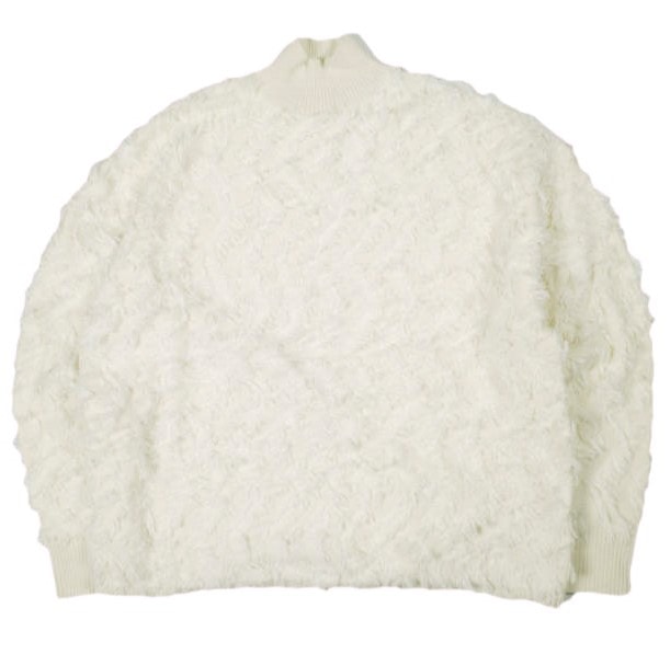 Ray BEAMS レイビームス 22AW フリンジハイネックニット 61-15-0020-646 Free OFF WHITE セーター プルオーバー トップス g26148