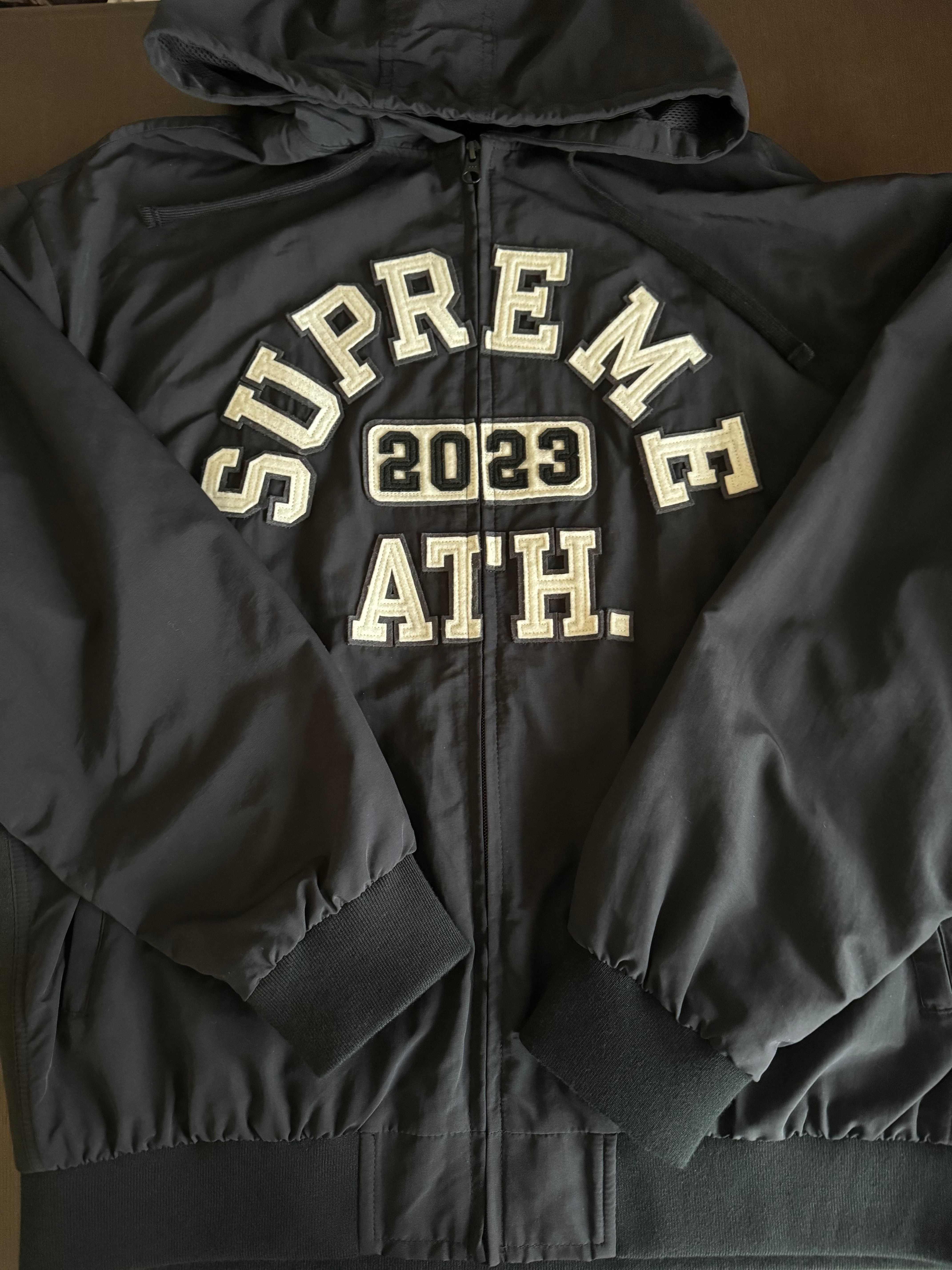 Supreme Applique Hooded Track Jacket "Black"