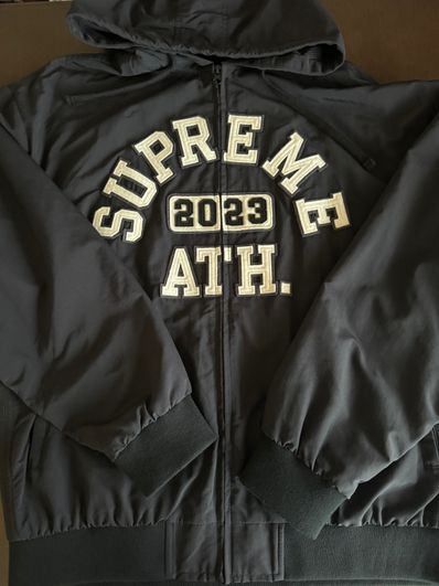 Supreme Applique Hooded Track Jacket "Black"
