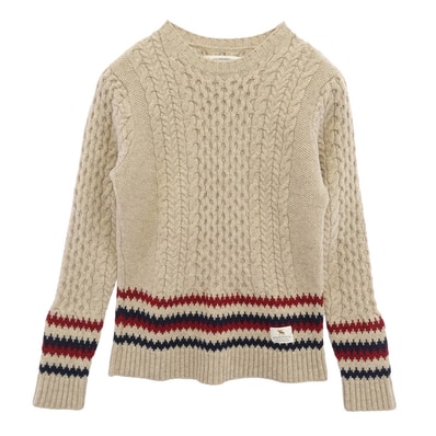 NEIGHBORHOOD ネイバーフッド ニット 14AW 142MANH-KNM01 DAKOTA W-CREW LS ダコタ ウール クルーネック ニット セーター ベージュ系【中古】
