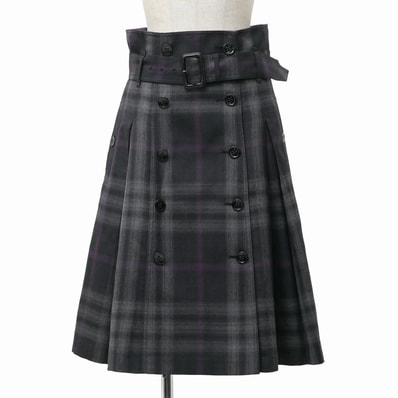 ■美品■BURBERRY バーバリー スカート サイズ38 チェック ベルテッド フレアスカート ブランド古着【中古】20260403/RA8728
