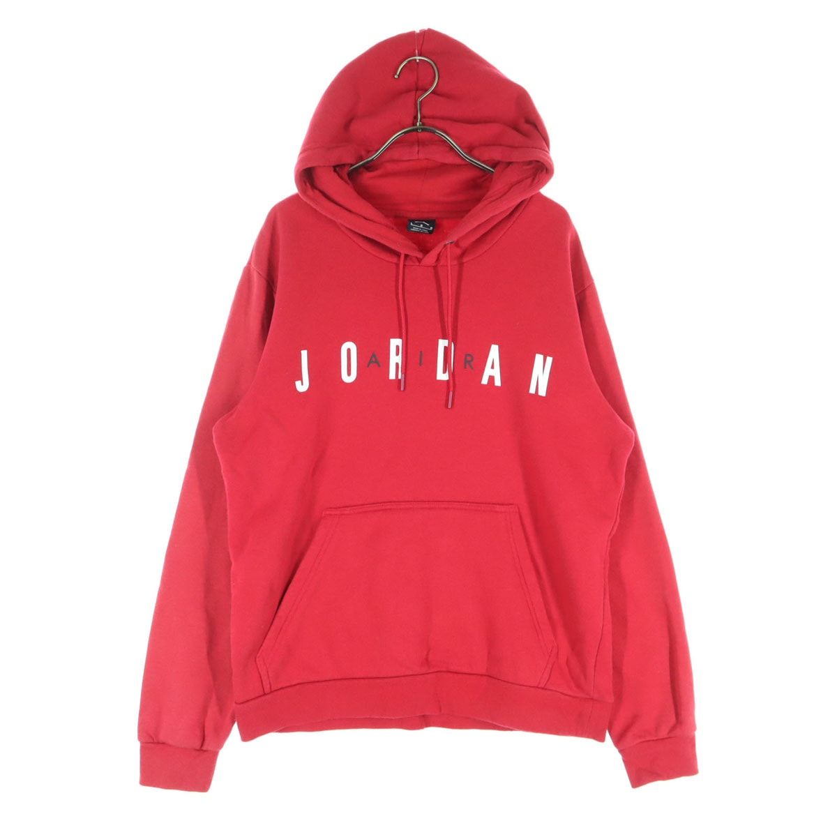 AIR JORDAN エアジョーダン 裏起毛 プリントロゴ 長袖 パーカー L レッド
