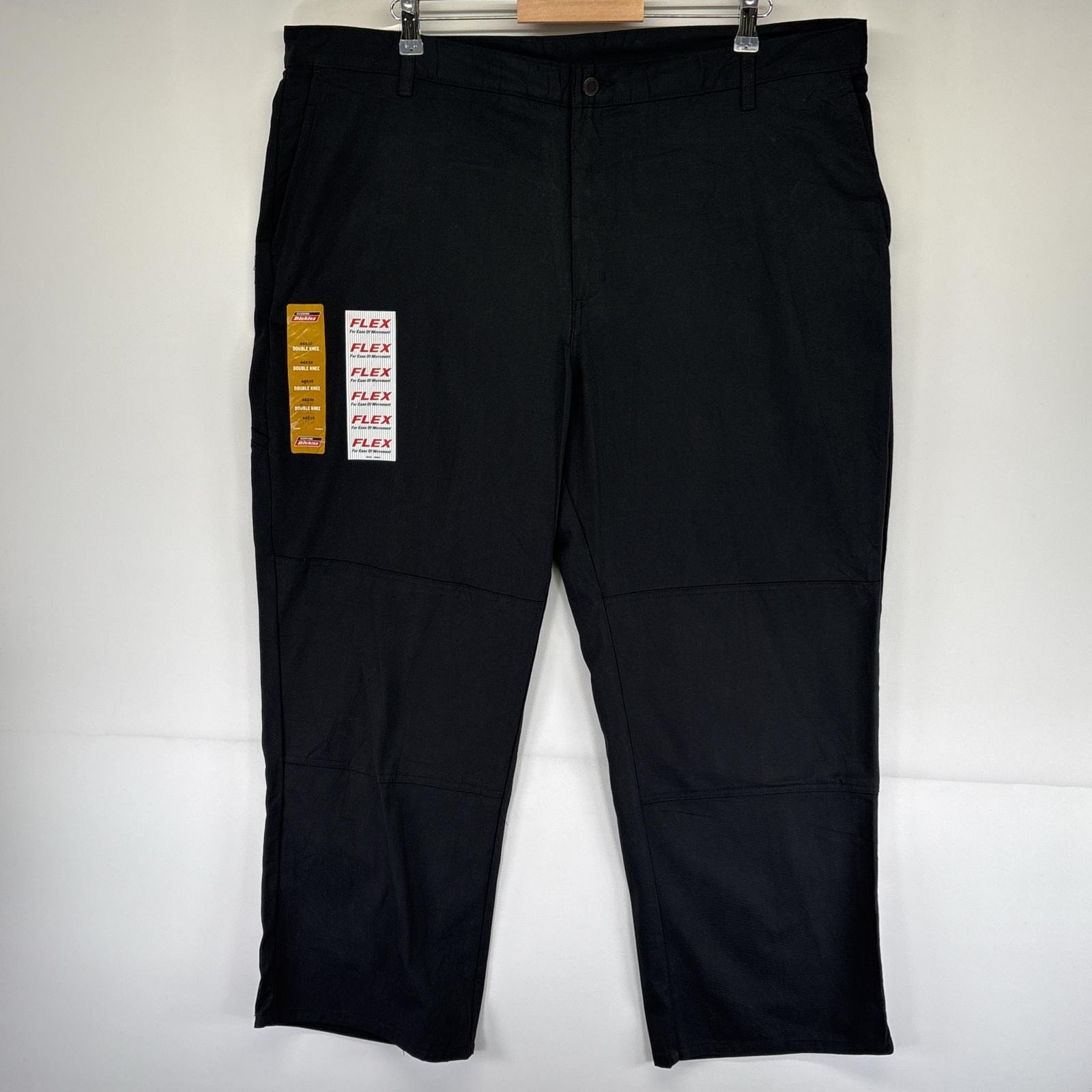古着 美品 ディッキーズ Dickies ワークパンツ タグ付き デッドストック ダブルニー チノパン 作業着 w44 L30 ブラック メンズ