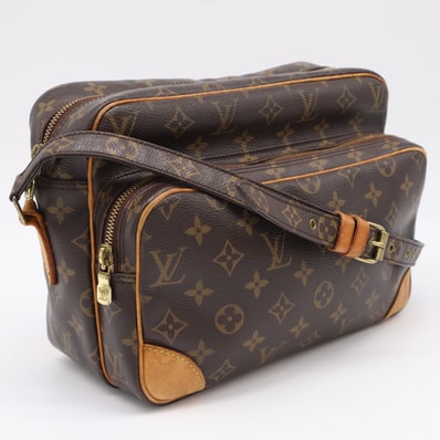 LOUIS VUITTON ルイ・ヴィトン モノグラム ナイル M45244 ショルダーバッグ ブラウン ベージュ コーティングキャンバス レザー レディース