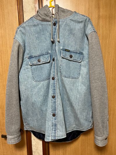Supreme Fleece Hooded Denim Shirt "Blue"