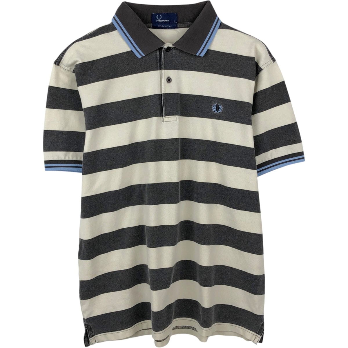 古着 フレッドペリー FRED PERRY 半袖 ボーダー ポロシャツ メンズL相当/eaa657667