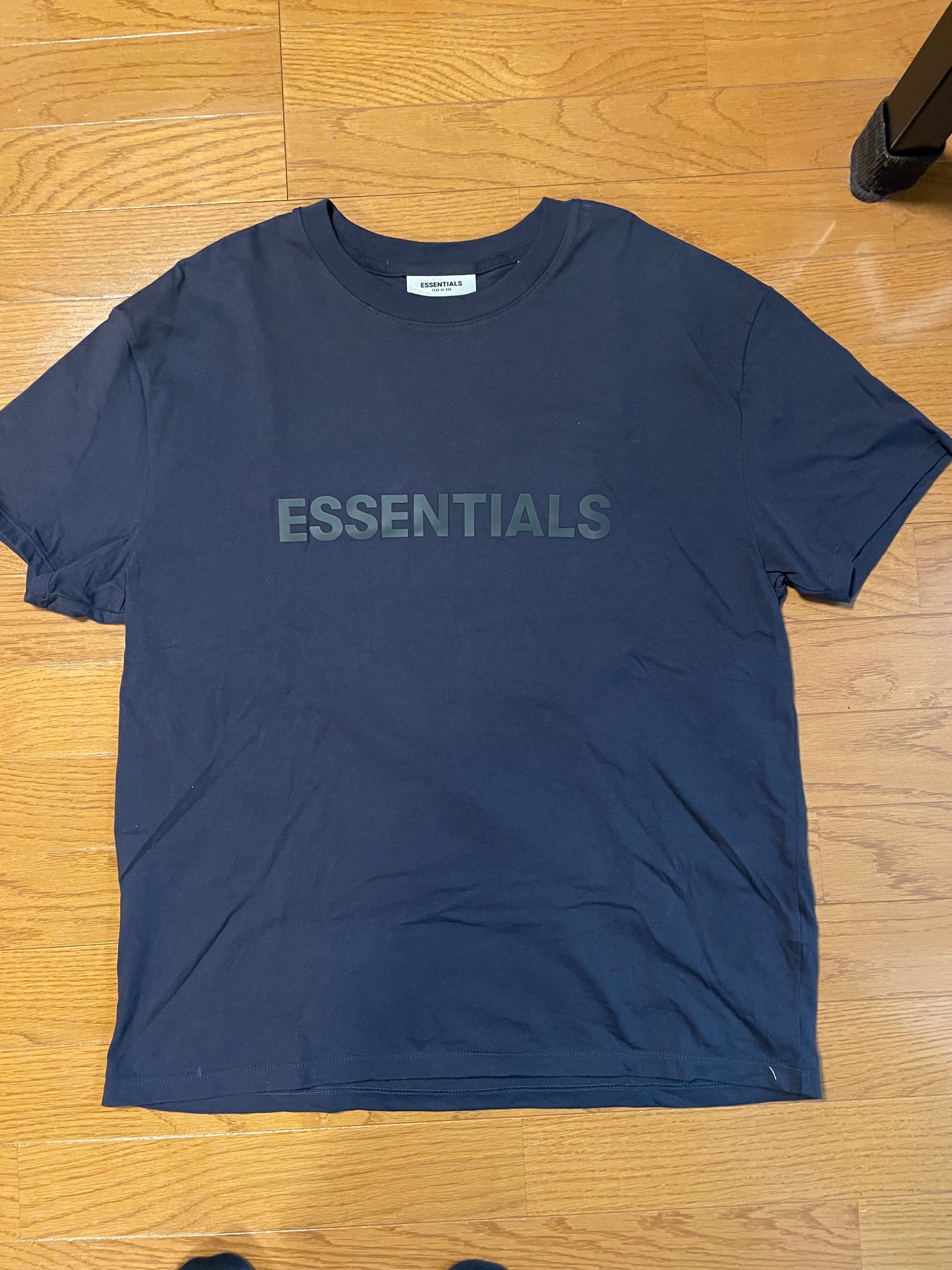 FEAR OF GOD ESSENTIALS / SSENSE Boxy T-Shirt Applique Logo "Dark Navy"