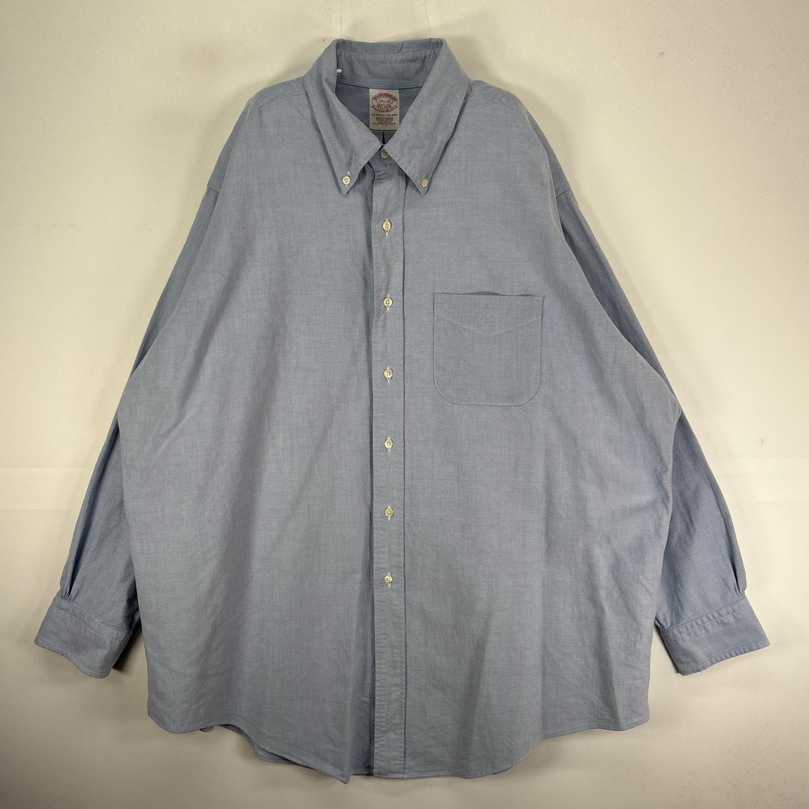 古着 90's/90年代 ヴィンテージ ブルックスブラザーズ Brooks Brothers 長袖シャツ ボタンダウン USA製 1818  ブルー系 無地 メンズ