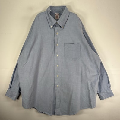 古着 90's/90年代 ヴィンテージ ブルックスブラザーズ Brooks Brothers 長袖シャツ ボタンダウン USA製 1818 ブルー系 無地 メンズ
