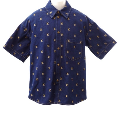 ルイヴィトン ショートスリーブデニムシャツ ネイビー 紺【中古】【Aランク】