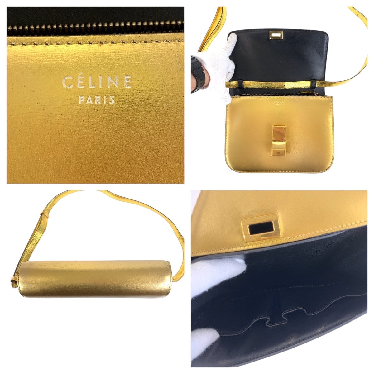 B (目立った傷や汚れなし)】美品 CELINE セリーヌ ゴールド ゴールド