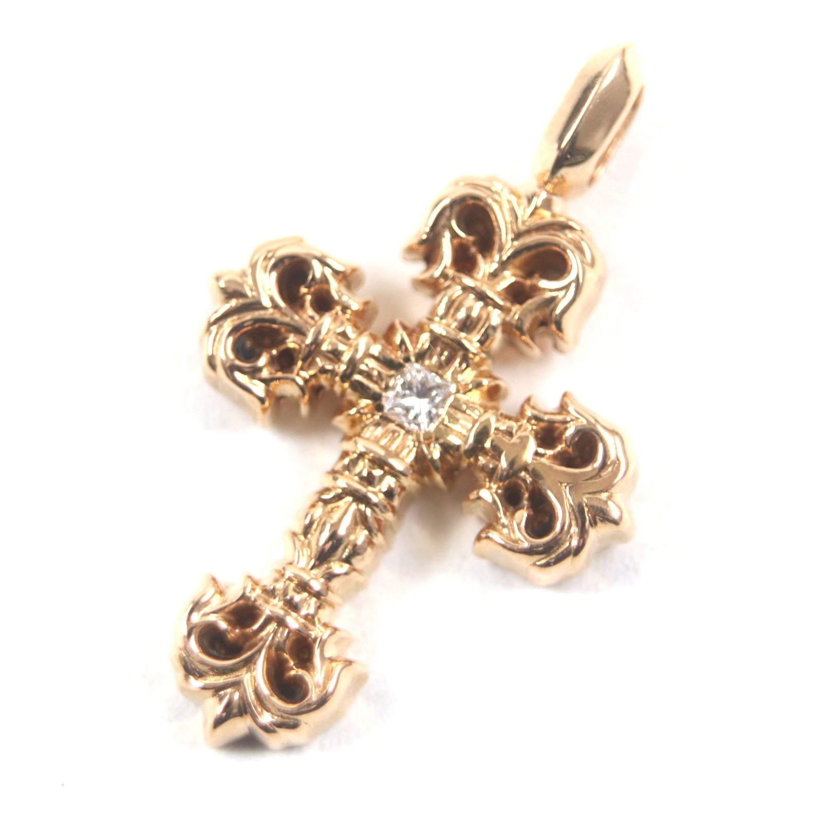 Chrome Hearts 22K Tiny Filiglley 1 Diamond Charm Charm "Yellow Gold"