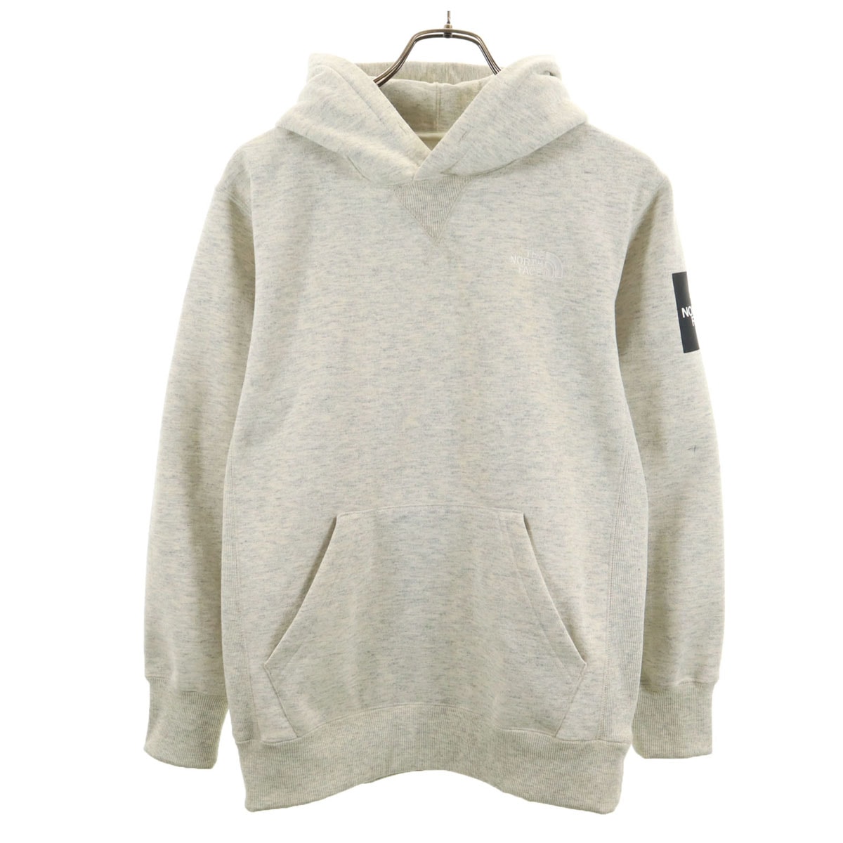THE NORTH FACE ノースフェイス スクエアロゴ 長袖 スウェットパーカー S グレー NT61835 アウトドア 裏起毛