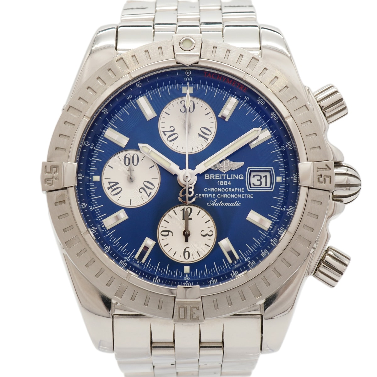 ★最終価格★SALE【6wga0053】ブライトリング クロノマット エボリューション A156C45PA/A13356 ネイビー文字盤【中古】腕時計 メンズ