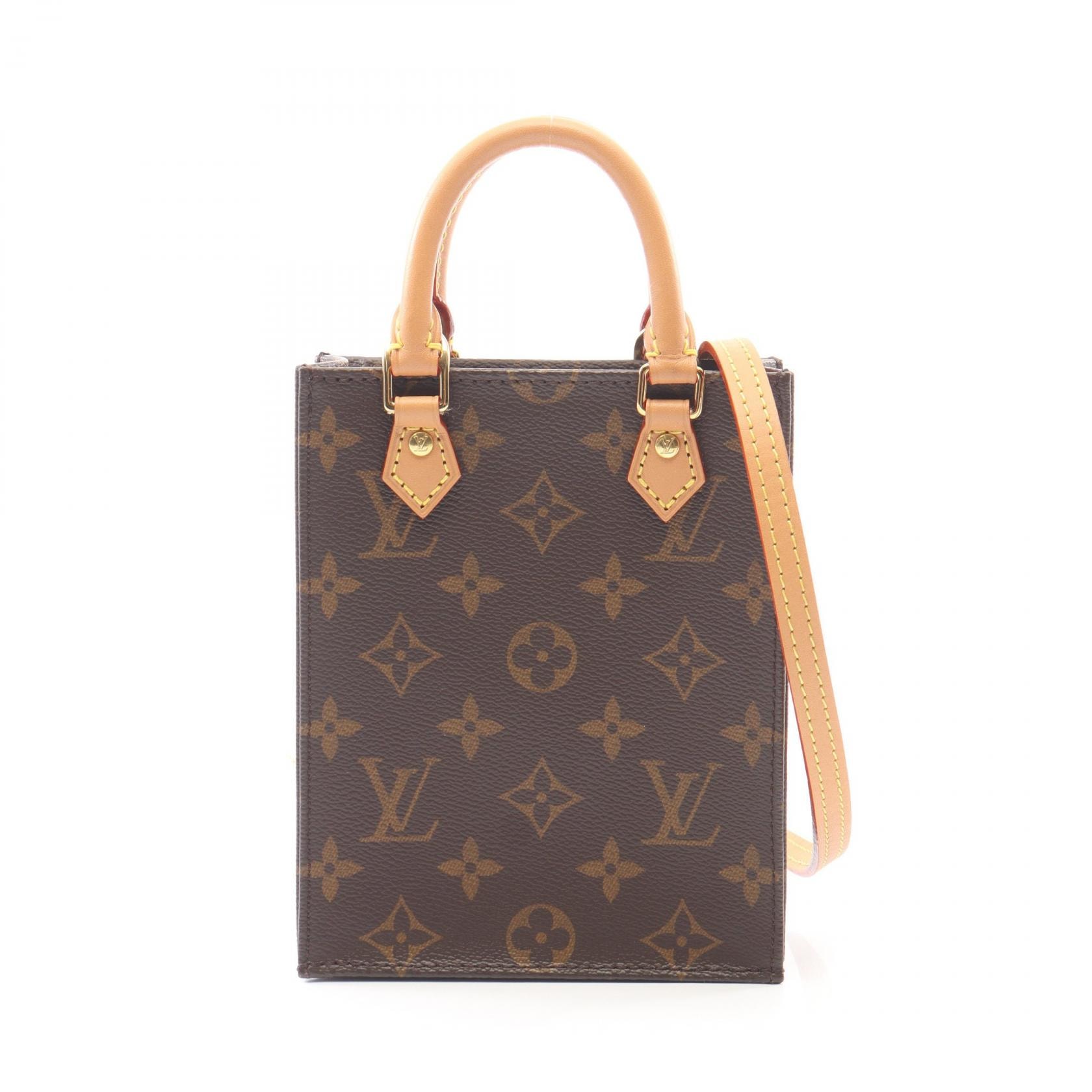 ルイ・ヴィトン LOUIS VUITTON プティット サックプラ 2WAY ハンドバッグ バッグ PVCコーティングキャンバス レザー モノグラム レディース ブラウン系 M69442 【中古】
