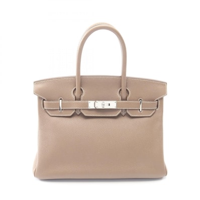 エルメス HERMES バーキン30 ハンドバッグ バッグ レザー トリヨンクレマンス トリヨンクレマンス エトゥープ □N刻印(2010年製造) レディース ベージュ系 【中古】