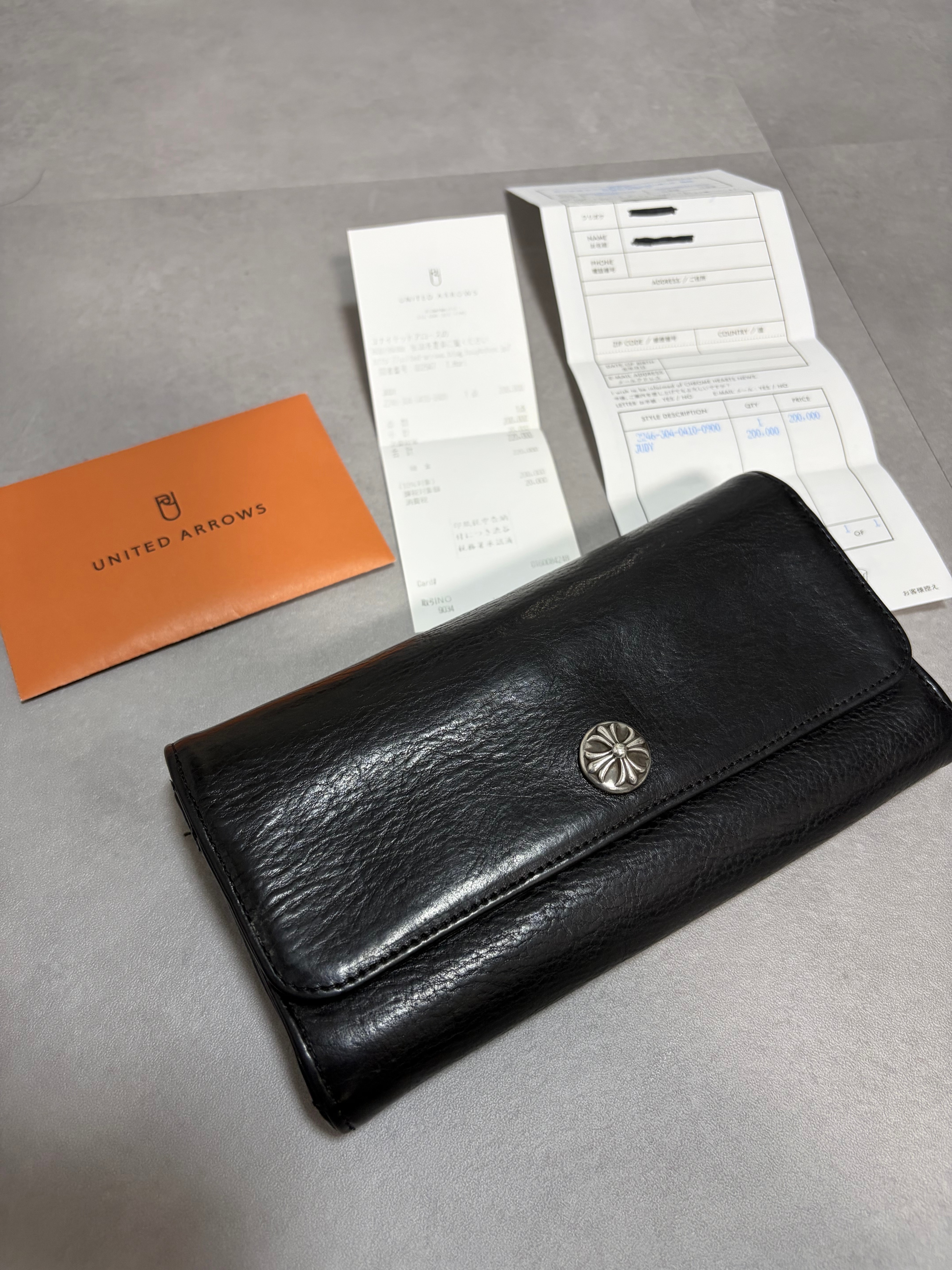 クロムハーツ ジュディ クロスボタン レザーウォレット 