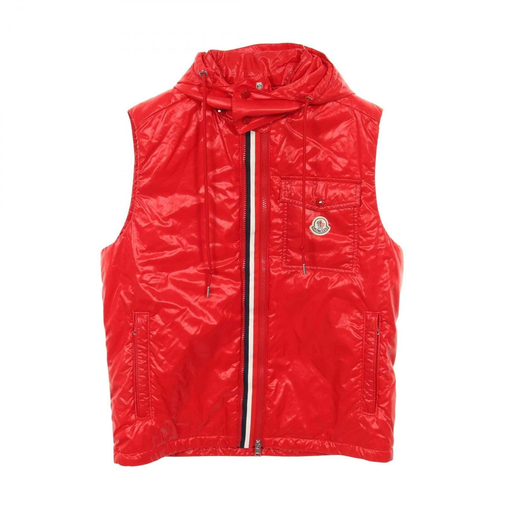 モンクレール MONCLER LIERNE ダウンベスト 衣料品 アウター ナイロン メンズ レッド系 【中古】