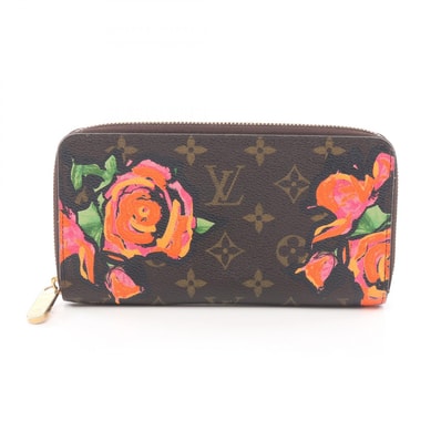 ルイ・ヴィトン LOUIS VUITTON ジッピーウォレット ラウンド長財布 財布 PVCコーティングキャンバス モノグラム・ローズ レディース ブラウン系 / マルチカラー M93759 【中古】