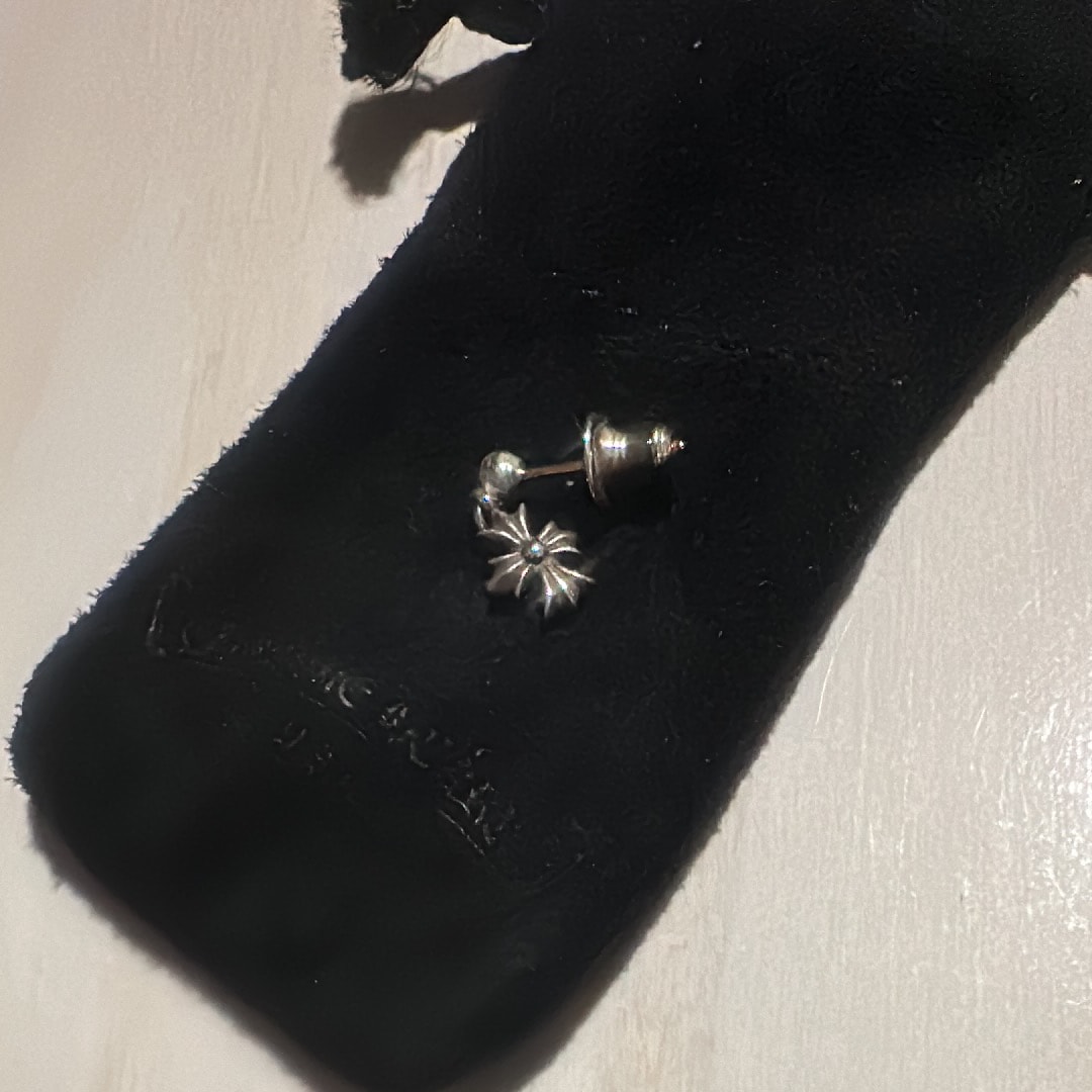 Chrome Hearts Tiny E CH Plus Drop Earrings "Silver"