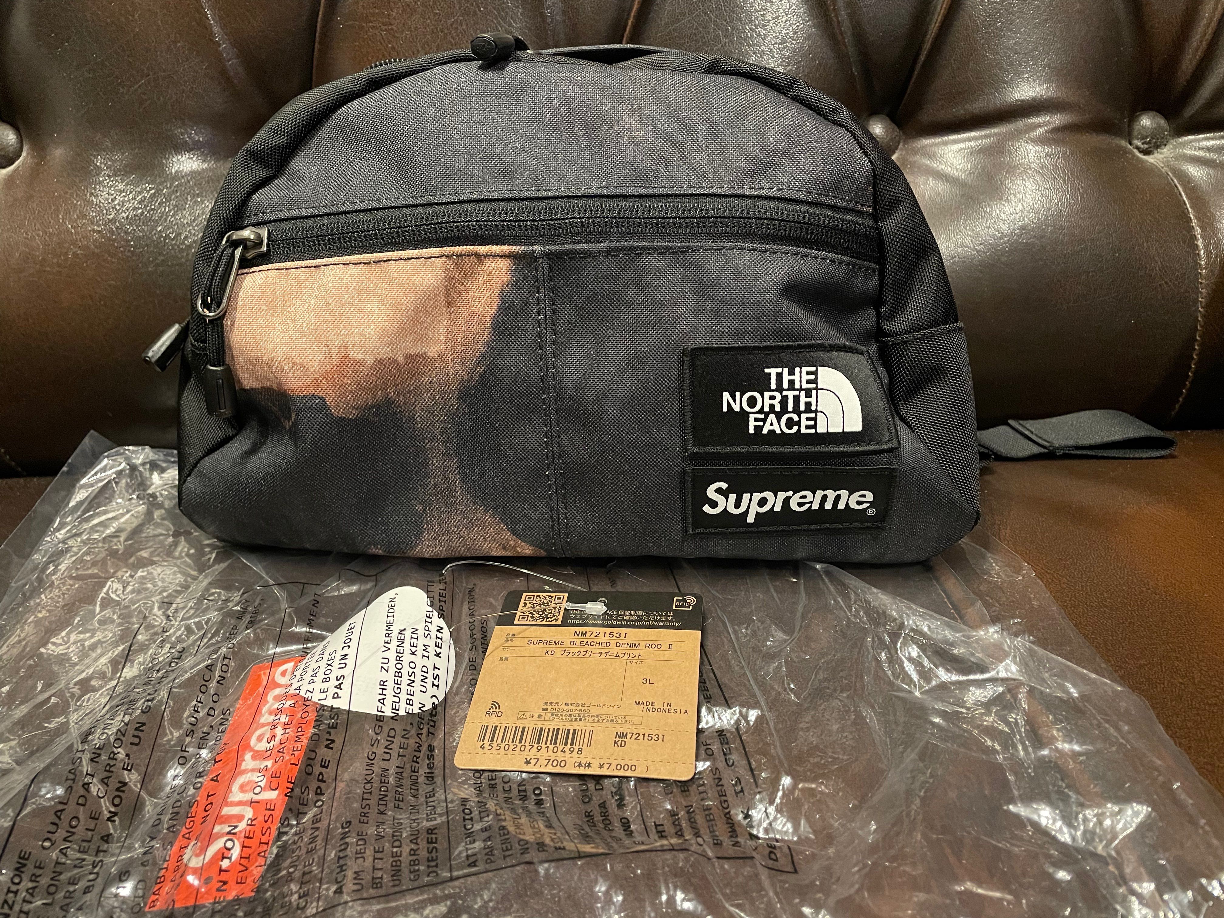 Supreme x The North Face Bleached Denim Print Roo II "Black"
