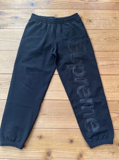 Supreme Satin Applique Sweatpant (23FW) "Black"