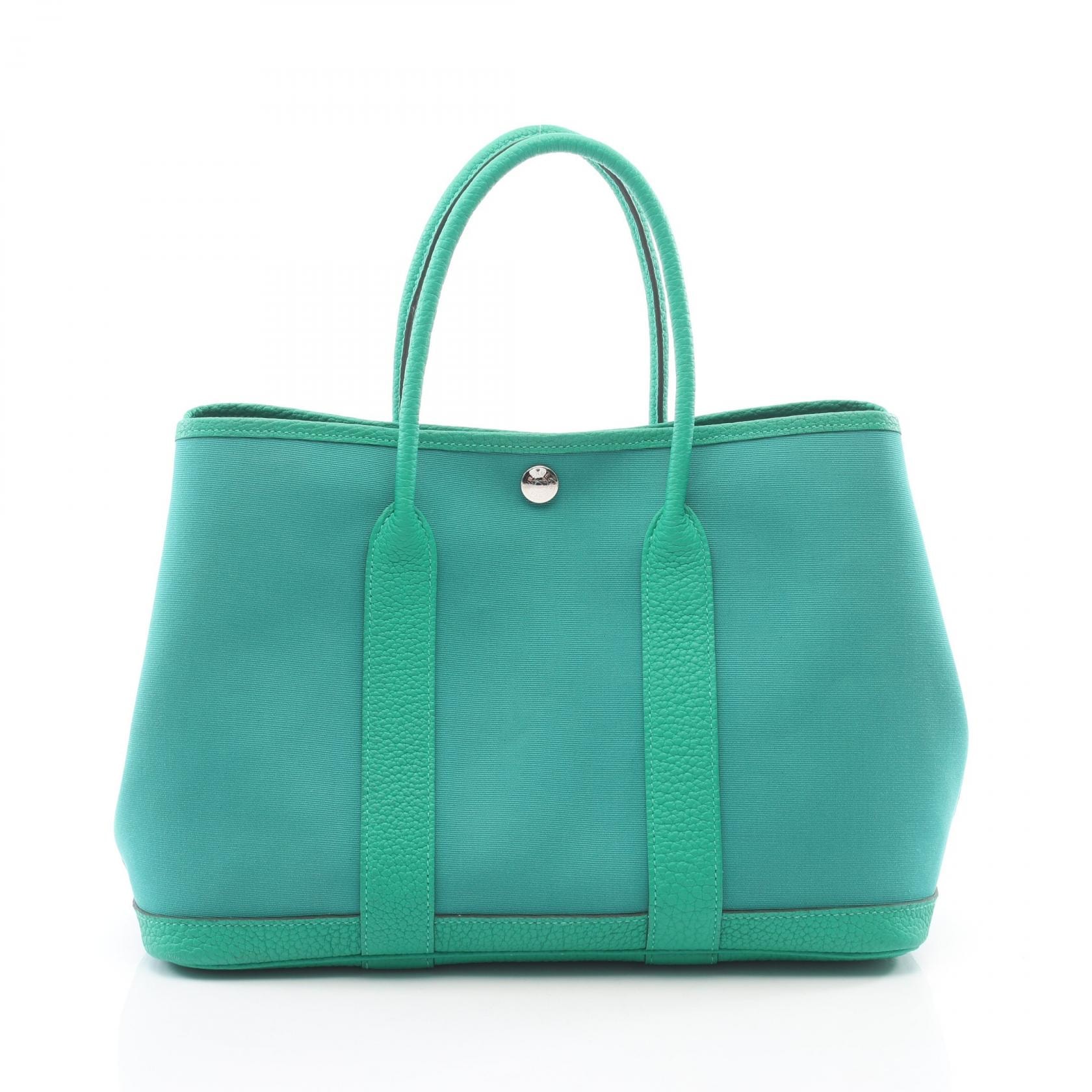 エルメス HERMES ガーデンパーティTPM トートバッグ バッグ トワルオフィシエ / ネゴンダ トワルオフィシエ ミント W刻印(2024年製造) レディース グリーン系 【中古】