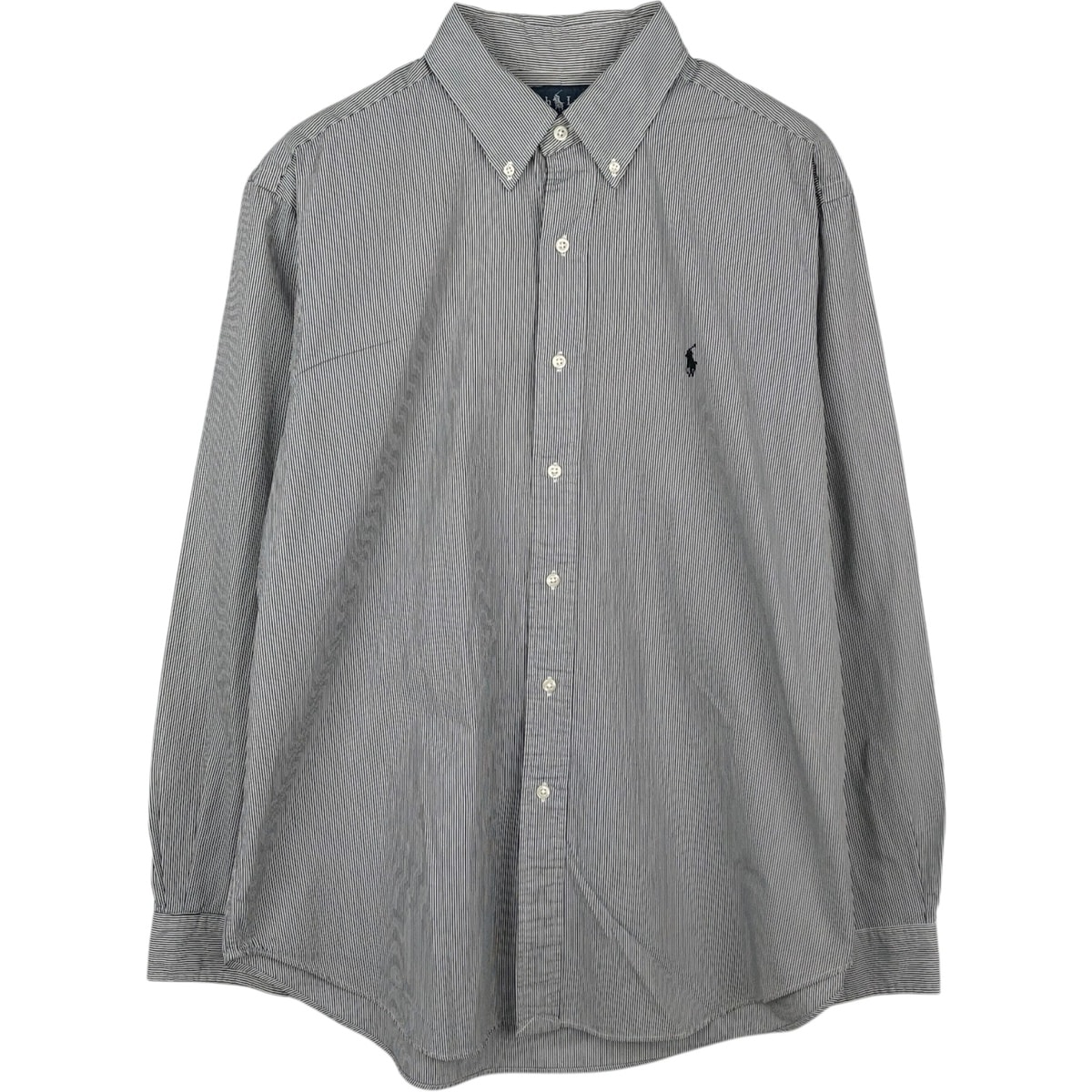 古着 ラルフローレン Ralph Lauren CLASSIC FIT クラシックフィット 長袖 ボタンダウンストライプシャツ メンズL相当/eaa666300