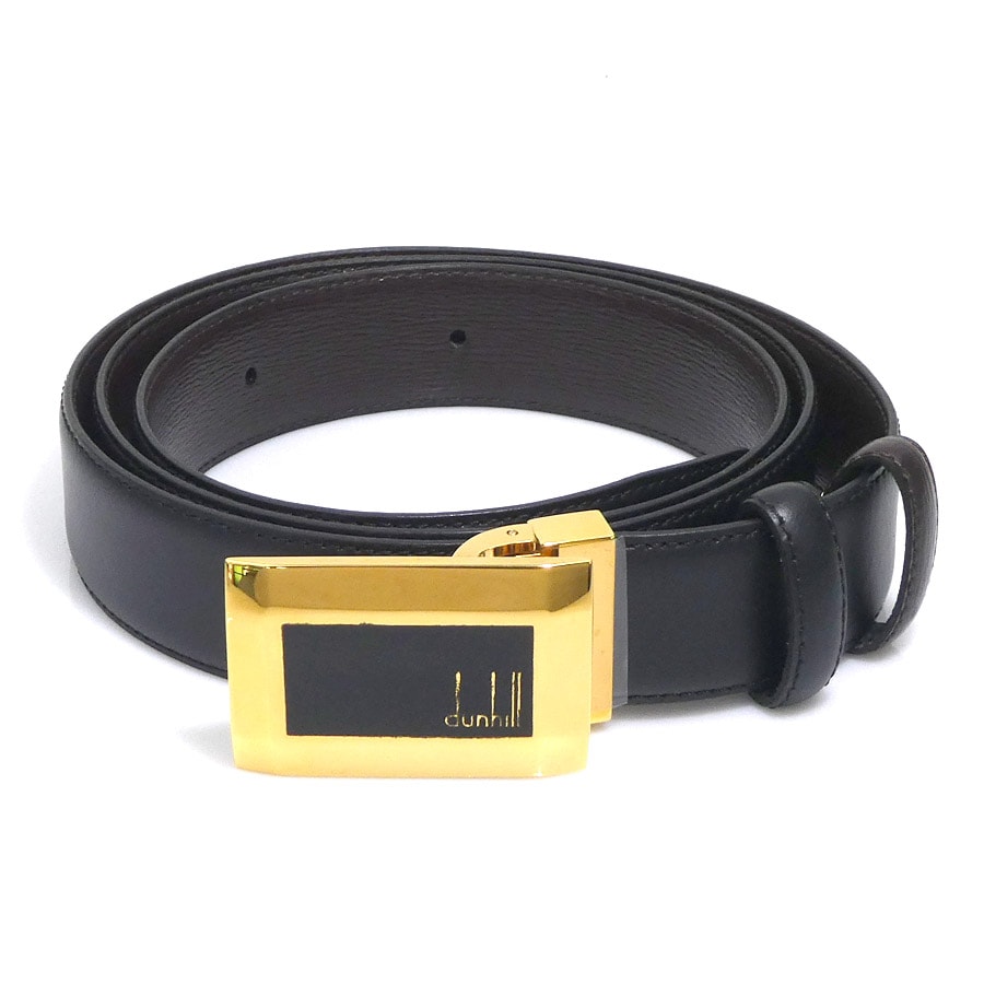 ダンヒル Dunhill ベルト レザー ブラック メンズ【中古】 56671a