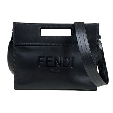 フェンディ ショッパー スモール ショルダーバッグ レザー 7VA547 ブラック メンズ FENDI 中古